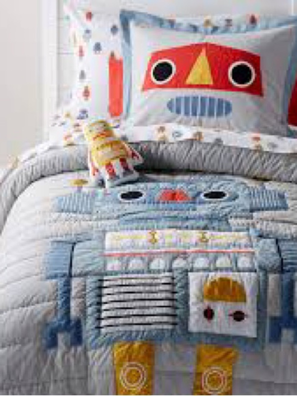 Crate&Barrel Kids Robot Patchwork Quilt